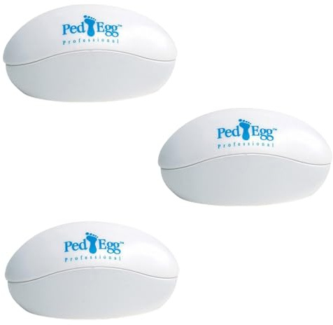 3Pcs Portable Manual Pedicure Tool,Egg Shaped Foot Scrubber | with Storage Compartment,Comfortable Ergonomic Manual Callus Remover,for Heels,Toes,Smooth Feet Care,Remove Dead Skin