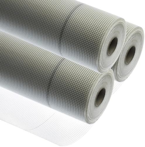 doitBau Tissu d'armature - Treillis de plâtre intérieur - Fibre de verre 75 g/m² - Résistant au déplacement, aux fissures et aux alcalis - Rouleau de 1 m x 100 m - 300 m² pour mur et plafond