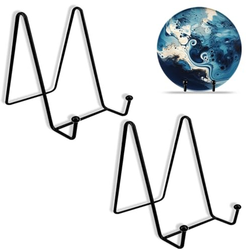 XHMAXE 6 Inch Metal Plate Display Stands Tabletop Holders 2 Pack