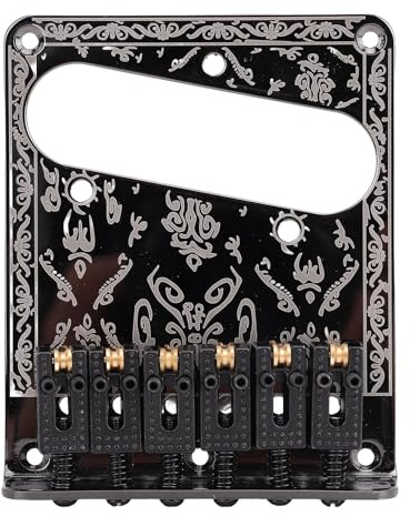 JTLB 6 Bridge de Guitare électrique de Selle, Remplacement avec Pont en Laiton de Style Vintage, Vis de Montage, pour L'ambiance Telecaster Classic, Performance Professionnelle