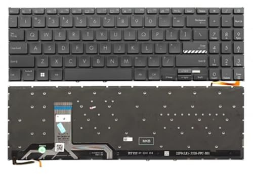LFGOZSD Teclado para portátil ASUS ExpertBook B1 B1502CBA B1502CVA B1502CGA sin Marco Negro (Estados Unidos) con retroiluminación