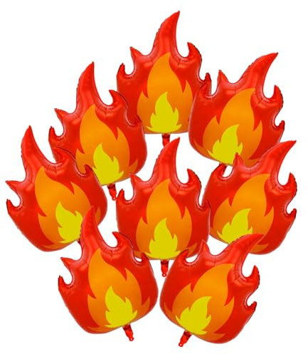 Flammen Party Ballon, 9 Stück Geburtstag Feuer Luftballon, Feuer Geburtstag Ballon Deko, Flamme Ballons, Feuerwehr Deko für Kinder Party, Feuerwehrmann Thema