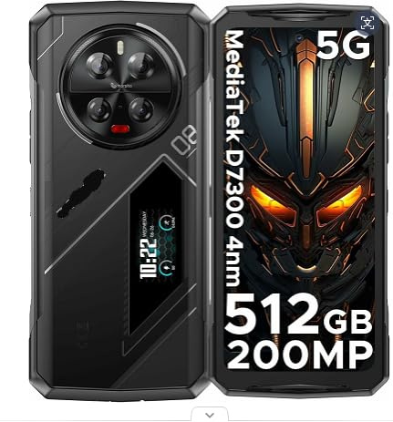 CHANDUELEC V40 Pro Rugged Phone 16GB + 512GB Night Vision 6.78 Inch Display Dimension 7300 200MP AI Camera 8680mAh 33W NFC 5G Smartphone