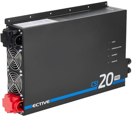 ECTIVE CSI 2000 PA PRO 2000 W, integrierter FI/LS-Schutzschalter | Ladegerät, integrierter FI/LS-Schutzschalter & Bluetooth-Steuerung, für Wohnmobil, Camper, Offgrid, Power-assist & Landstrom