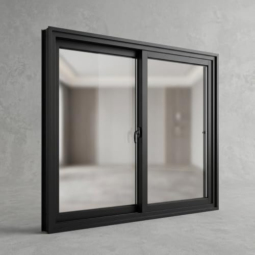 Ventana Corrediza de Aluminio con Doble Cristal Templado y Mosquitera | Ventana de aluminio con doble cristal templado para baño, vivienda, disponible en múltiples medidas(22x17In 56x43cm)