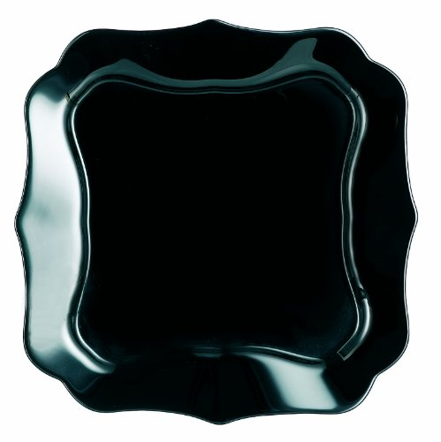 Luminarc Assiette à Dessert Authentique 20, 5 cm Verre, Noir, 20,5 x 20,5 x 1,2 cm
