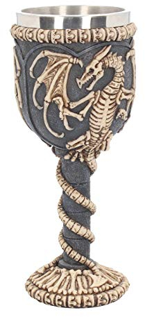 Nemesis Now Dragon Remains Kelch, 19 cm, Kunstharz mit Edelstahleinsatz, Schwarz, Einheitsgröße