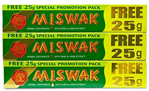 Dabur Zahnpaste Miswak 3er Pack 3 x 50g+25g free