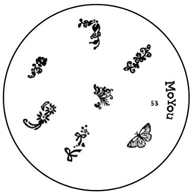 Original Stamping Image Plate number 53 by MoYou Nails - Manicure Nail Art Design Accessories Used to Create Beautiful and Fashionable Nails