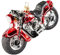 Impuls Christbaumschmuck Figuren Glas Transport Fahrzeuge Chopper rot 13cm