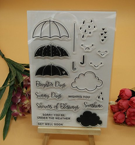 WooYangFun – Gummistempel, transparent, verschiedene Wetter-Motive, perfekt zum Selbstgestalten von Karten, Dekorationen oder Sammelalben, 1 Stück