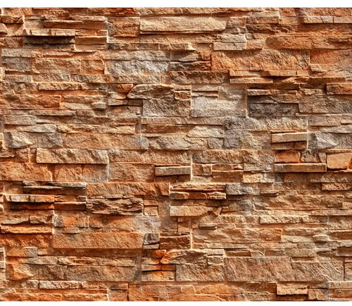 decomonkey Fototapete selbstklebend Steinwand Stein 343x256 cm XL Selbstklebende Tapeten Wand Fototapeten Tapete Wandtapete klebend Klebefolie Steinoptik Mauer Ziegel