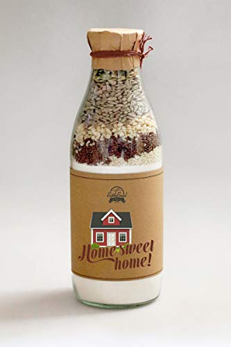 Brotbackmischung Zuhause ist wo Dein Herz ist Backmischung im Glas Flasche Geschenk Geschenkidee Einzug Einzugsgeschenk Umzug neues Haus…