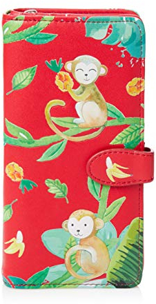 SHAGWEAR ® Portemonnaie Geldbörse Damen Geldbeutel Mädchen Bifold Mehrfarbig Portmonee Designs: (Dschungel AFFE/Jungle Monkey)