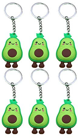 TOYANDONA 6st Handtasche Schlüsselbund Lebensmittel-schlüsselanhänger Avocado-Ornament Frucht-schlüsselanhänger Schlüsselanhänger in Avocado-Form Auto Schlüsselanhänger Rucksack 3D Taschen