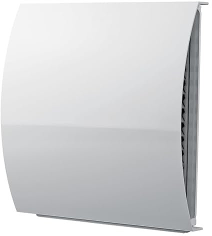 4 External Wall Vent Cover with Sound Baffle – Quiet Air Vent Grille for Extractor Fans, HRV, Heat Recovery, Draft Excluder – Ideal for Bathroom, Kitchen, Cottage, Hotel, Cafe Ventilation White