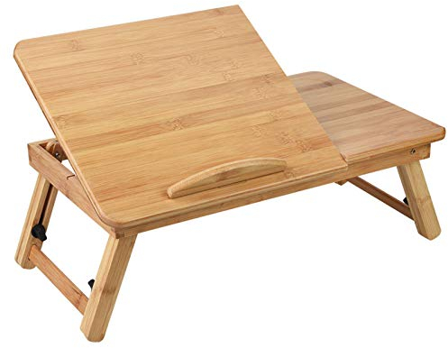 Mesa de ordenador escritorio para cama, PC bandeja soporte mesa porta portátil portátil de bambú, mesa bandeja Notebook escritorio cama, 50 x 30 cm (50 x 30 cm)