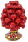 sicilia bedda - Pigna Siciliana in Ceramica di Caltagirone - Piede Decorato - 100% Artigianato Siciliano (Altezza 12 Centimetri, Rosso)