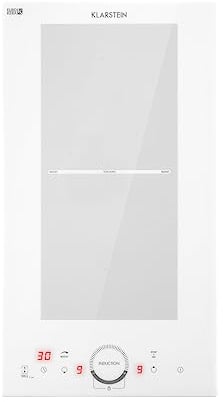 Klarstein Placa Induccion Eléctrica 3500W, Vitrocerámica Inducción Eléctrica de 2 Fuegos, Placas de Cocción de Sobremesa, Control Táctil, Placas de Cocción de Inducción, Placas Eléctricas para Cocinar