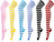 Chalier Cozy 6 Paar Kniestrümpfe Overknee Strümpfe Damen Lange Gestreifte Socken Thigh High Socks Beinwärmer Schenkel Socken für Mädchen
