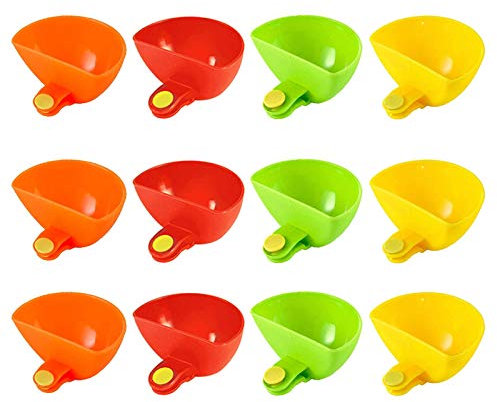 12 Pack Assorted Colors Dip Clips Bowl Plate Holder, Progressive Assorted Plate Clip-on Holder Plate Clip Container for Spice Dip Container for Salt,Tomato Sauce,Sugar,Vinegar (12PC)