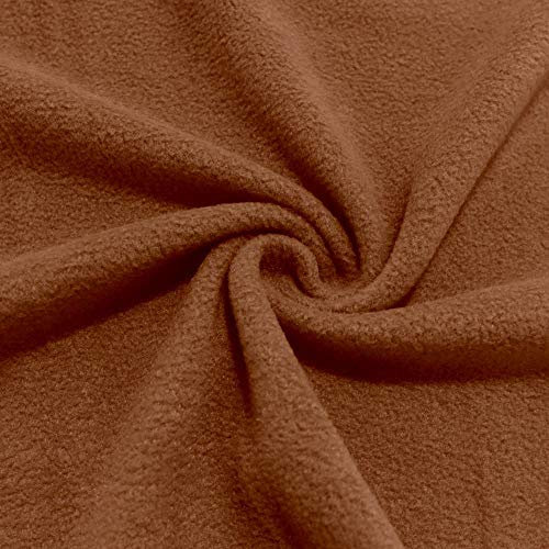 TOLKO 1m Fleecestoff Meterware | Winterstoff für Jacke Mütze Schal Pullover Fleecedecke Fleecejacke | flauschig weich warm Polar Fleece Stoff mit Antipilling (Reh Braun)