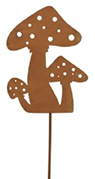 6er Set Stecker ROST Pilze 9cm Metallstecker Rostdeko Gartendeko 30cm Weihnachtsdeko Weihnachten Gesteck Garten Deko Metallpilze PILZ Dekopilz Pilzgruppe
