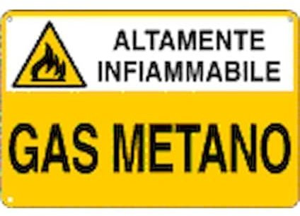 NEW CARTELLO SEGNALETICO - gas metano altamente infiammabile - Adesivo Extra Resistente, Pannello in Forex, Pannello In Alluminio (PANNELLO IN ALLUMINIO 20X31 CM)