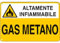 NEW CARTELLO SEGNALETICO - gas metano altamente infiammabile - Adesivo Extra Resistente, Pannello in Forex, Pannello In Alluminio (PANNELLO IN ALLUMINIO 20X31 CM)