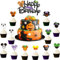 25 pcs Mouse Halloween Happy Birthday Cake Topper Mouse Cupcake Toppers for Mouse Theme Halloween Birthday Party Decorations
