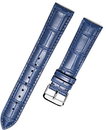 MUENShop Verlängertes Echtleder Krokodilleder Uhrenarmband XXL Schnellverschluss 18mm 19mm 20mm 21mm 22mm Armband