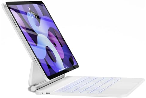 HOU Keyboard Case for iPad Air 5th, Air 4th Generation 10.9 inch and 11 inch iPad Pro (3rd/2nd/1st) Generation, Floating Magnetic Design, Multi-Touch Trackpad, 7 Color Backlit, QWERTY Layout
