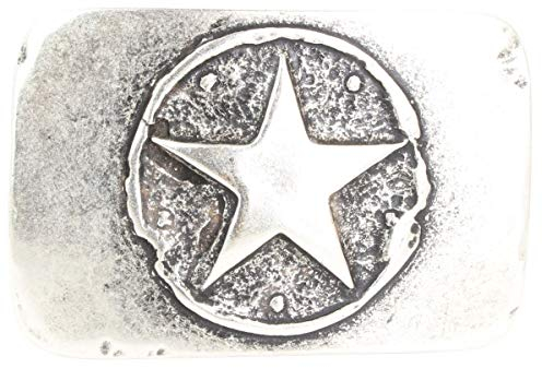 BELTINGER Gürtelschließe Star 4,0 cm | Buckle Wechselschließe Gürtelschnalle 40mm Massiv | Druckknopf-Gürtel bis 4cm | Altsilber