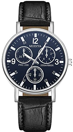 SXCDD Herren Lederarmband Herrenuhr Fashion Chronograph Wasserdicht Analog QuarzuhrHerren Lederarmband Herrenuhr Fashion Chronograph Wasserdicht Analog Quarzuhr