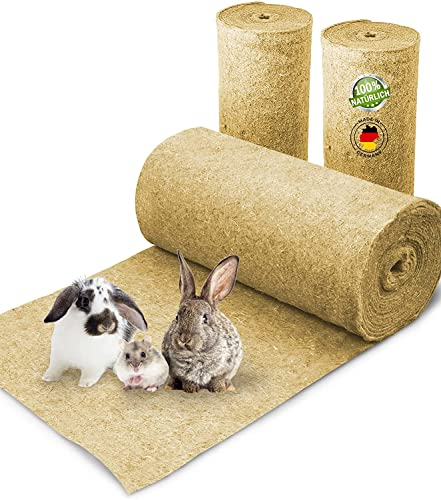 Nagerteppich aus 100% Hanf auf Rolle mit 5m Länge, 100cm Breite, 10mm dick, Hanfteppich für alle Arten Kleintiere, Hanfmatte Nagermatte Nager-Teppich Einstreu-Ersatz