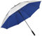 NINEMAX UV Schutz Golf Regenschirm Groß,Automatische öFfnen Golfschirm XXL,Golfschirm Mit Doppellagiger Schirmstoff(Silber/Blau)