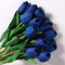 Anaoo 12 Pezzi Tulipani Fiori Artificiali Finti in Lattice Realistico Bouquet Decorazione per Nozze, Composizioni Floreali, Feste, Natale, Matrimoni, Casa, Ufficio, Effetto, Blu Scuro