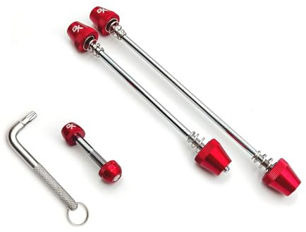 ONIPAX Kit de Cierre Antirrobo para Bicicleta Eje de 7 Lóbulos y Tornillo de Sujeción con Llave