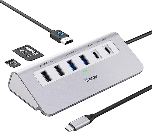 Hub USB C, 9-in-1 Hub USB 3.0 avec 4K HDMI, 2 USB-A 3.0, PD 100W, 2 USB-A 2.0, USB-C 3.0, SD/TF, Station d'accueil en Aluminium pour iPhone16 MacBook Air/Pro iPad/Laptop/Mac OS/Windows/Chromecast