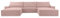mb-moebel Wohnlandschaft aus Cordstoff Ecksofa U-Form Cord mit Schlaffunktion Eckcouch mit Bettkasten Sofa Couch Polsterecke U-Sofa - 410x85x200cm - Denver U - Poso 145 Rosa