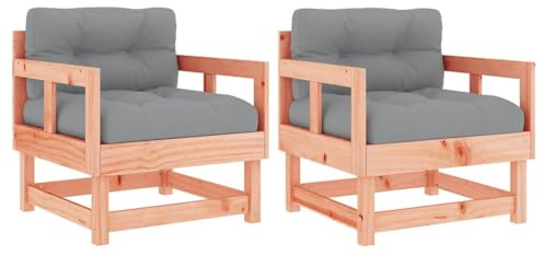 vidaXL Gartenstühle mit Kissen 2 STK. Massivholz Douglasie