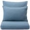 URBANARA Flanell-Kissenbezug Telhado 40x80 cm - 50% Tencel 50% Baumwolle, Knopfleiste Oeko-Tex Standard 100 - Dunkles Nebelblau
