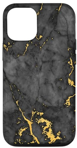 Black and Gold Rock Pattern Case for iPhone 12/12 Pro