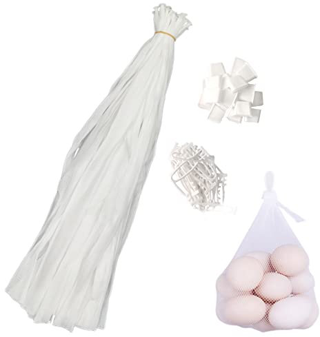 Molyorch 100 Pièces Sac en Filet Réutilisable,Sac de Filet D'oeufs, pour Sacs de Stockage de Fruits Noix, Épicerie et légumes Le Shopping et Le Stockage(Blanc)