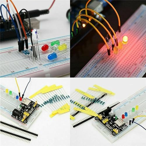 Complete 830 Breadboard Cable Starter Kit for Arduino Electronics Component, Resistor