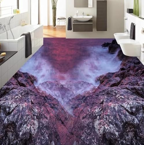 Peinture Murale 3D Personnalisée Pour Sol De Salon Et De Salle De Bain, Pierre Côtière, PVC Résistant À L'usure Et Étanche, Peut Être Collé,430cmX300cm
