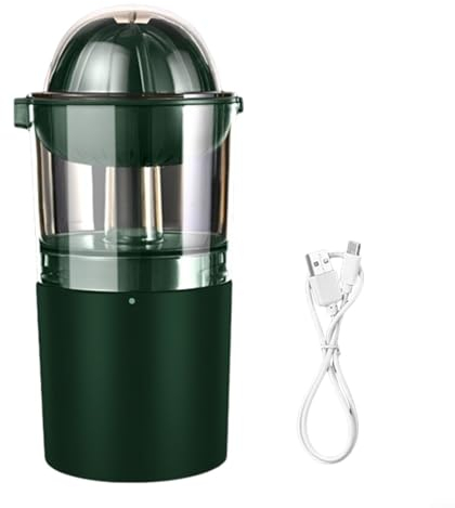 Zoegneer Exprimidor eléctrico de naranjas, exprimidor de frutas inalámbrico y portátil, gran capacidad, exprimidor eléctrico de cítricos, carga USB para cocina (verde)