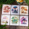 Scrapbooking Zubehör Stickers Aesthetic 60pcs PET Laser Aufkleber Bullet Journal Zubehör Decorative for Scrapbook, Diary, Photo Album, Journaling, Calendar DIY (mushroom)
