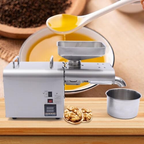Edelstahl ÖLpresse Maschine Leinsamen Temperaturkontrolle HaushaltspflanzenöL Automatische ÖL Presser Walnuss ÖLmüHle ErdnussöL Extraktion Automatisch Elektrische Extraktionsmaschine Extractor 750W