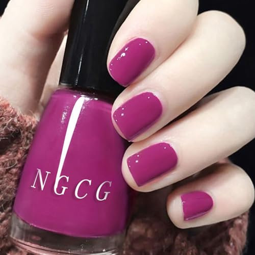 Quick Dry & Long Lasting Berry Purple Super Gloss Gel Nail Varnish, Air Dry DIY Nail Art Manicure for Women Girls Home